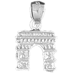 Sterling Silver 3D Arc De Triumph Pendant