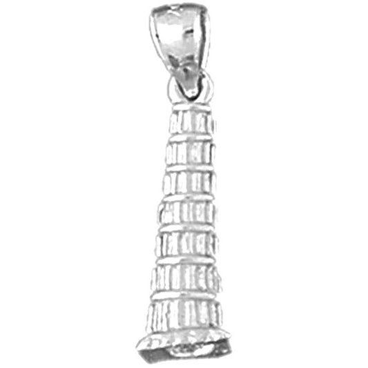 Sterling Silver 3D Leaning Tower Of Pisa Pendant
