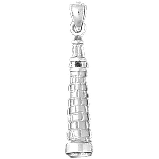 Sterling Silver 3D Leaning Tower Of Pisa Pendant