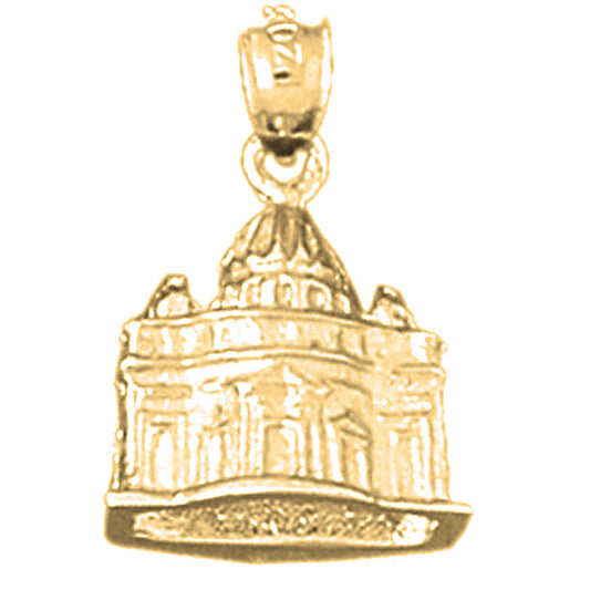 Yellow Gold-plated Silver 3D Vatican Pendant
