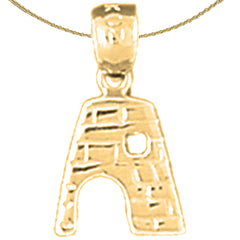 Sterling Silver St. Croix Sugarmills Pendant (Rhodium or Yellow Gold-plated)