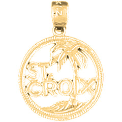 Yellow Gold-plated Silver St. Croix Pendant