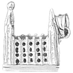 Sterling Silver 3D Mormon Church Pendant