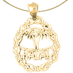 Sterling Silver Kauai Pendant (Rhodium or Yellow Gold-plated)