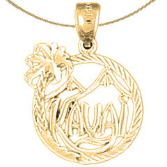 Kauai-Anhänger aus Sterlingsilber (rhodiniert oder gelbvergoldet)