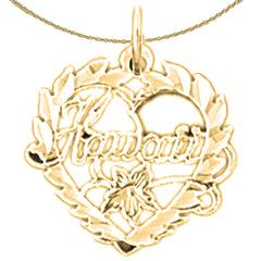 Sterling Silver Hawaii Pendant (Rhodium or Yellow Gold-plated)