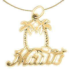 Sterling Silver Maui Pendant (Rhodium or Yellow Gold-plated)