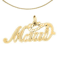 Sterling Silver Maui Pendant (Rhodium or Yellow Gold-plated)