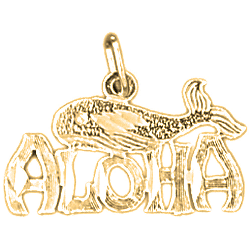 Yellow Gold-plated Silver Aloha Pendant