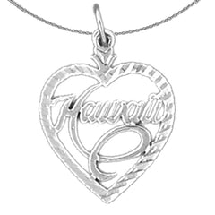Sterling Silver Hawaii Pendant (Rhodium or Yellow Gold-plated)