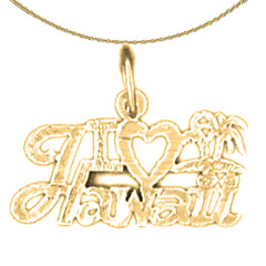 Hawaii-Anhänger aus Sterlingsilber (rhodiniert oder gelbvergoldet)