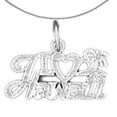 Hawaii-Anhänger aus Sterlingsilber (rhodiniert oder gelbvergoldet)