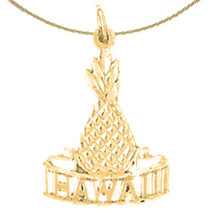 Sterling Silver Hawaii Pendant (Rhodium or Yellow Gold-plated)