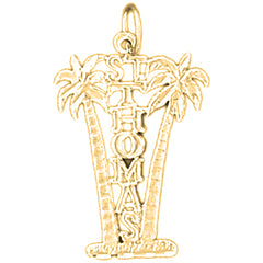 Yellow Gold-plated Silver St. Thomas Pendant
