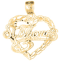 Yellow Gold-plated Silver St. Thomas Pendant