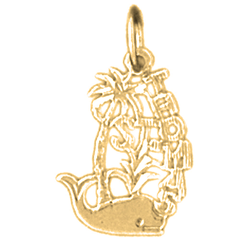 Yellow Gold-plated Silver St. Thomas Pendant