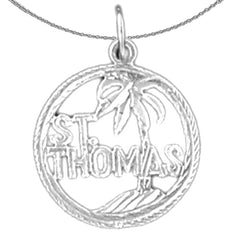 Sterling Silver St. Thomas Pendant (Rhodium or Yellow Gold-plated)