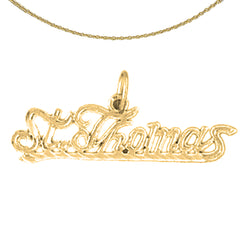 Sterling Silver St. Thomas Pendant (Rhodium or Yellow Gold-plated)