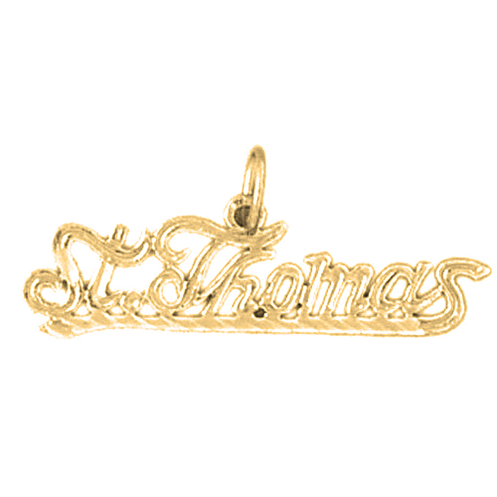 Yellow Gold-plated Silver St. Thomas Pendant