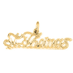 Yellow Gold-plated Silver St. Thomas Pendant