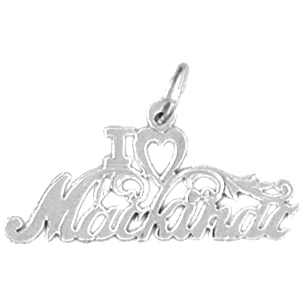 Sterling Silver I Love Mackinac Pendant