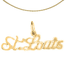 Sterling Silver St. Louis Pendant (Rhodium or Yellow Gold-plated)