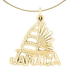 Sterling Silver Jamaica Pendant (Rhodium or Yellow Gold-plated)