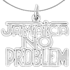 Sterling Silver Jamaica No Problem Pendant (Rhodium or Yellow Gold-plated)