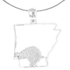 Sterling Silver Arkansas Pendant (Rhodium or Yellow Gold-plated)