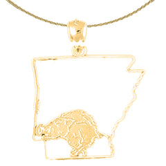 Sterling Silver Arkansas Pendant (Rhodium or Yellow Gold-plated)
