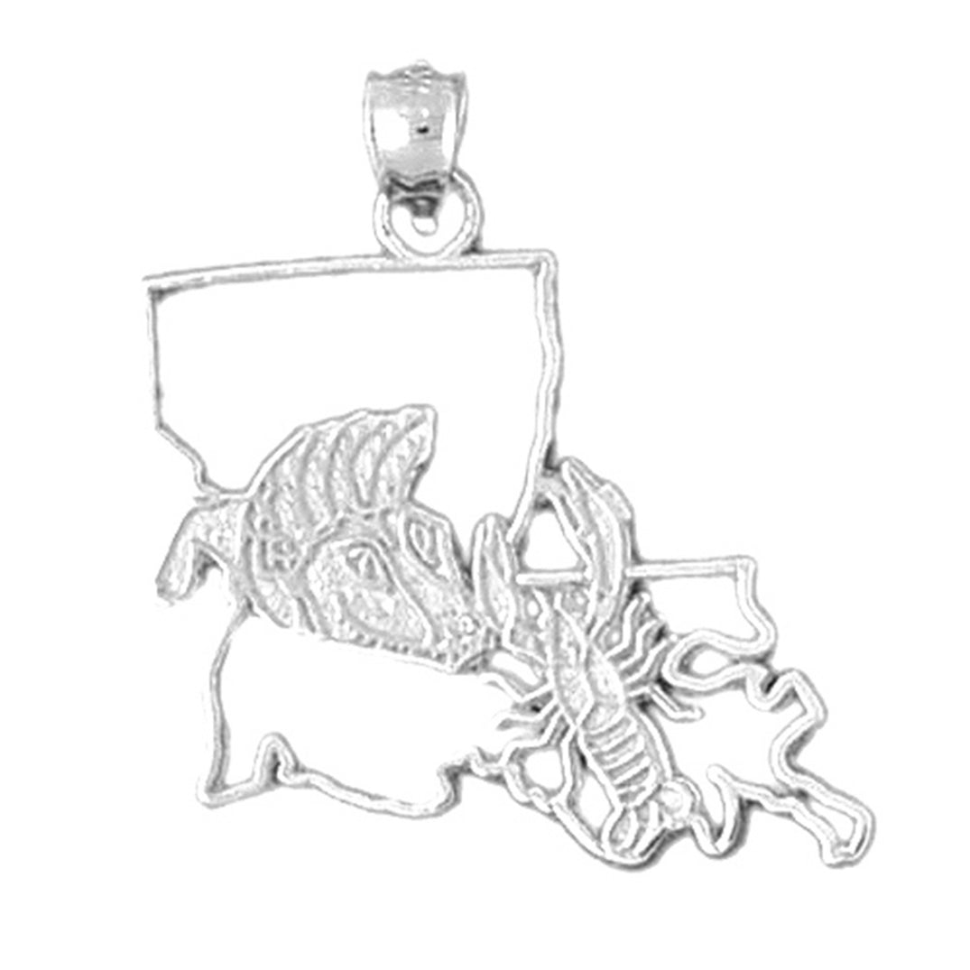 Sterling Silver Louisiana Pendant