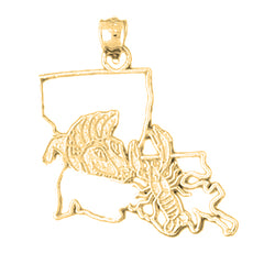 Yellow Gold-plated Silver Louisiana Pendant