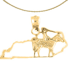 Sterling Silver Kentucky Pendant (Rhodium or Yellow Gold-plated)