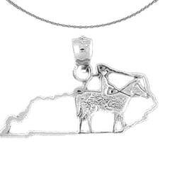 Sterling Silver Kentucky Pendant (Rhodium or Yellow Gold-plated)