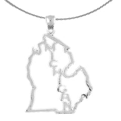 Colgante Michigan de plata de ley (bañado en rodio o oro amarillo)