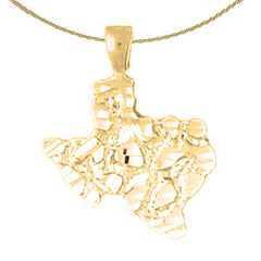 Sterling Silver Texas Pendant (Rhodium or Yellow Gold-plated)