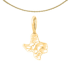 Colgante Texas de plata de ley (bañado en rodio o oro amarillo)