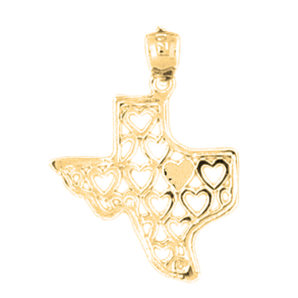 Yellow Gold-plated Silver Texas Pendant