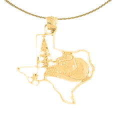 Sterling Silver Texas Pendant (Rhodium or Yellow Gold-plated)