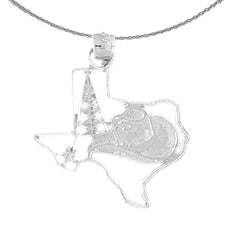 Sterling Silver Texas Pendant (Rhodium or Yellow Gold-plated)