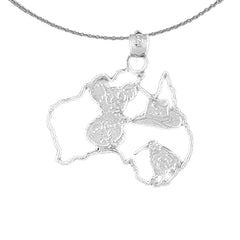 Sterling Silver United-States-Of-America Pendant (Rhodium or Yellow Gold-plated)