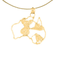 Sterling Silver United-States-Of-America Pendant (Rhodium or Yellow Gold-plated)