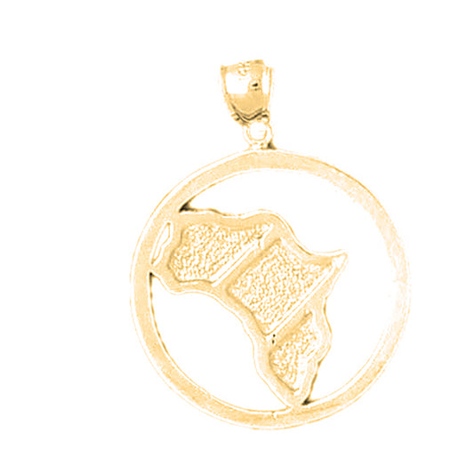 Yellow Gold-plated Silver Africa Pendant