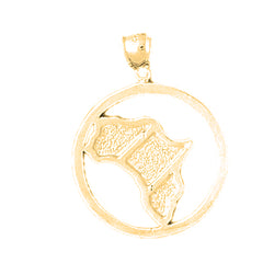 Yellow Gold-plated Silver Africa Pendant