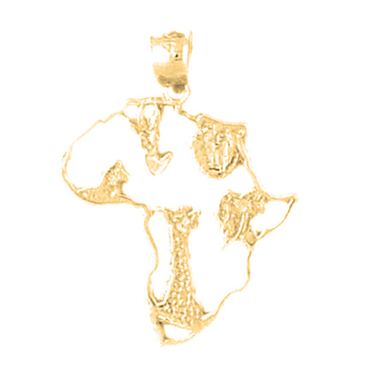 Yellow Gold-plated Silver Africa Pendant