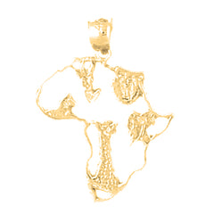 Yellow Gold-plated Silver Africa Pendant