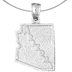 Sterling Silver Arizona Pendant (Rhodium or Yellow Gold-plated)