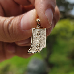 Sterling Silver Indiana Pendant (Rhodium or Yellow Gold-plated)