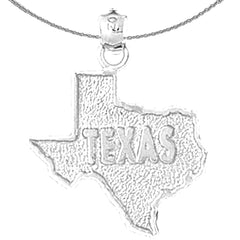 Texas-Anhänger aus Sterlingsilber (rhodiniert oder gelbgoldbeschichtet)