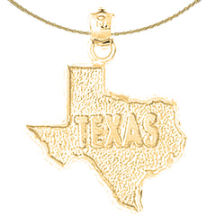 Texas-Anhänger aus Sterlingsilber (rhodiniert oder gelbgoldbeschichtet)